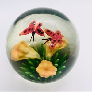 Glass Butterfly Paperweight